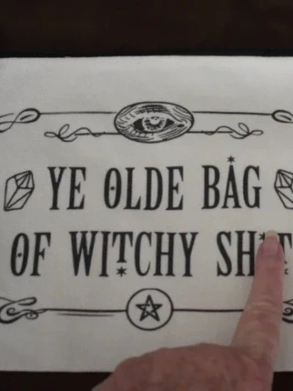Novelty Witchy Canvas Zipper Pouch Funny Spooky Graphic Makeup Bag - New